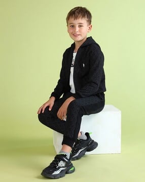 Boys Printed Regular Fit Zip-Front Hoodie-image-32