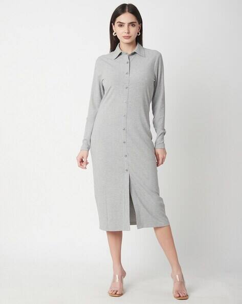 Buy H&M Women Collared Jersey Dress Online | Ajio.com
