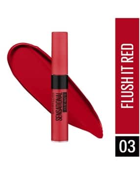 maybelline new york Sensational Liquid Matte Lipstick - 03 Flush It Red-picture-49