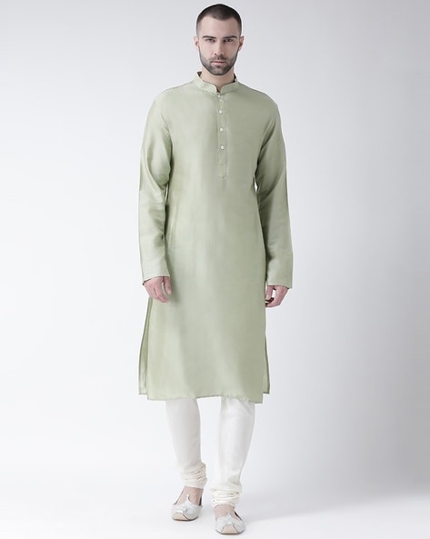 Kisah Solid Kurta with Mandarin Collar