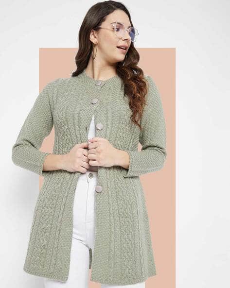 Buy Pista Green Sweaters Cardigans for Women by Zigo Online