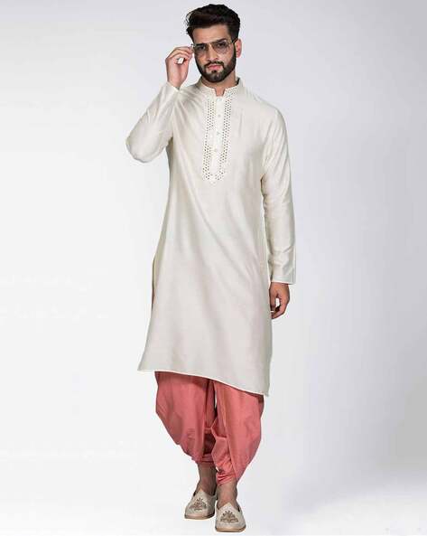 Kisah Embellished Kurta with Mandarin Collar