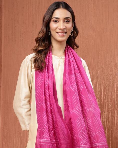 Fabindia Women Fabindia Pink Silk Stole