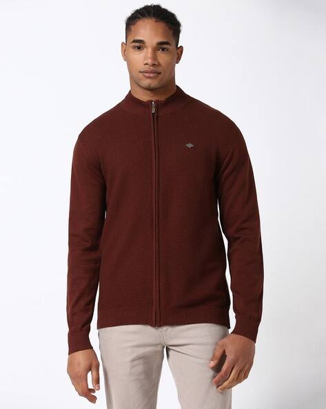 PETER ENGLAND Men Regular Fit Zip-Front Sweater