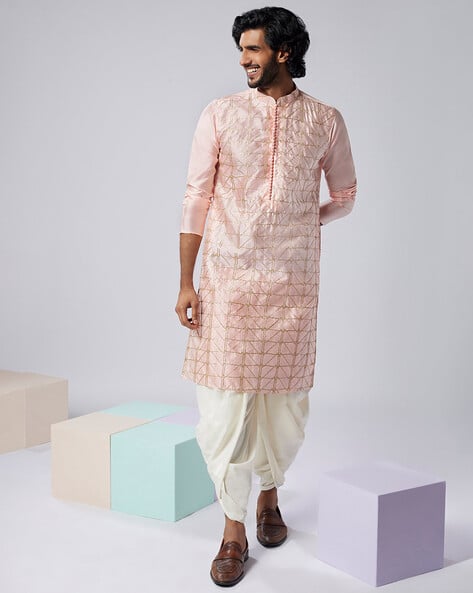 Men Embellished Regular Fit Long Kurta