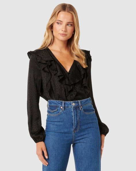 Forever New Women Regular Fit Ruffle Top