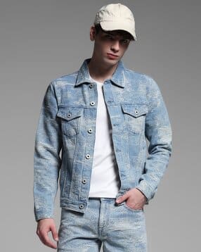 Men Patterned Regular Fit Denim Jacket-image-18