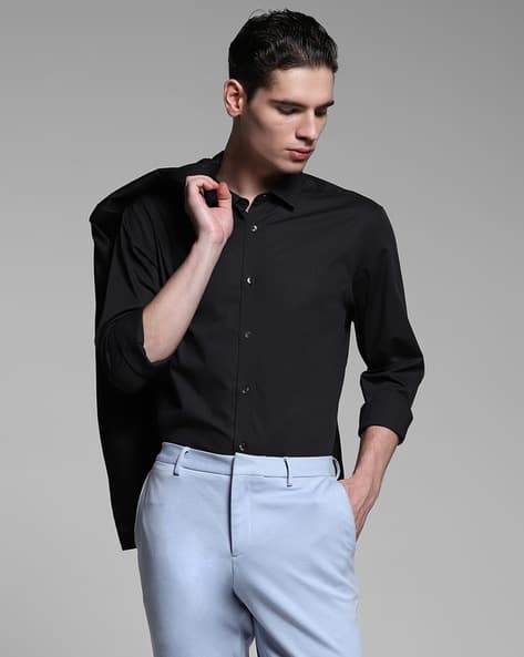 JACK & JONES Premium Men Slim Fit Shirt with Embroidered Logo