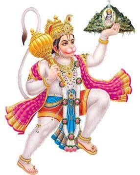 rangoli Lord Hanuman Print Self-Adhesive Wall Sticker-picture-29
