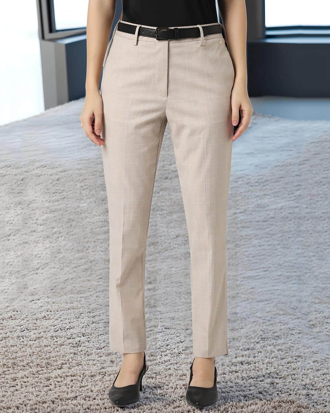 Buy Beige Trousers & Pants for Women by Van Heusen Online | Ajio.com