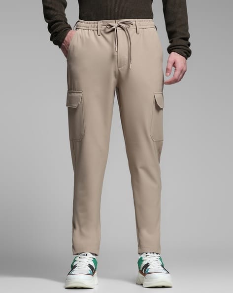 Men Regular Fit Flat-Front Cargo Pants