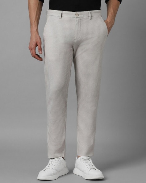 Men Flat Front Straight Fit Trousers