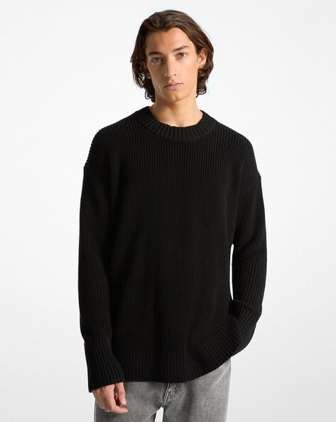 Sweatshirt Michael Kors Jumpers Mens Stepped Hem Crew-Neck Sweater
