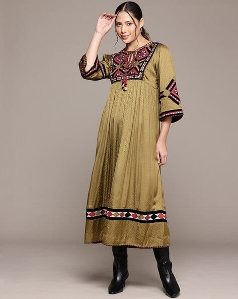 sachin and babi light blue dress Ritu Kumar Black Embroidered Dress with Gilet