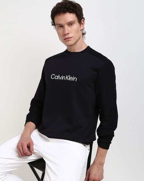 Men Standard Logo Reverse Regular Fit Crew-Neck Sweatshirt