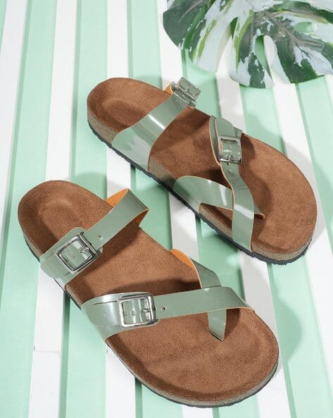 Buy Green Flat Sandals for Women by MOZAFIA Online