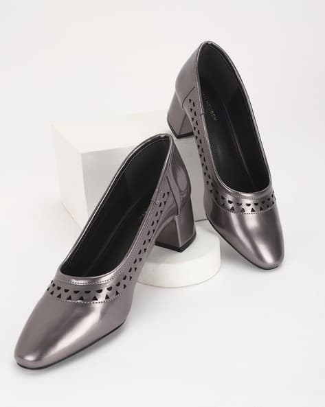 VAN HEUSEN Women Almond-Toe Slip-On Heeled Shoes