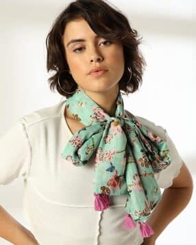 Women Floral Print Cotton Scarves