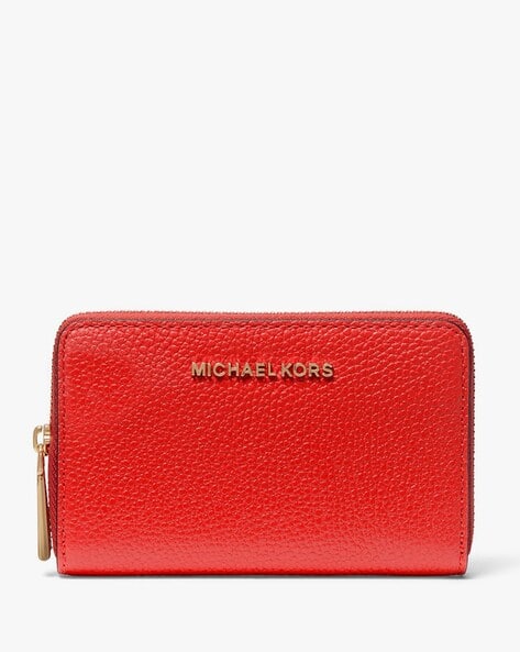 Buy Michael Kors Small Pebbled Leather Wallet Red Color Women