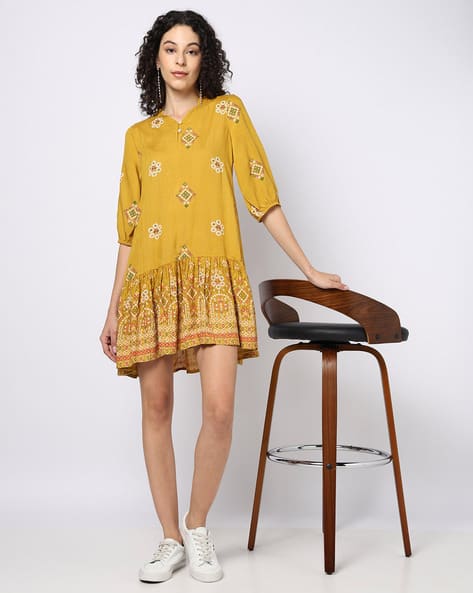 Buy Mustard Yellow Dresses Gowns for Women by YOUSTA Online