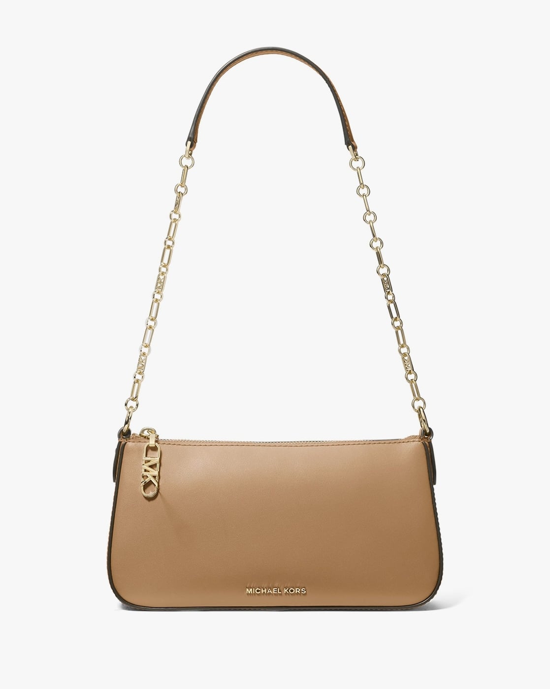 Buy Michael Kors Empire Leather Chain-Link Medium Pochette | Brown