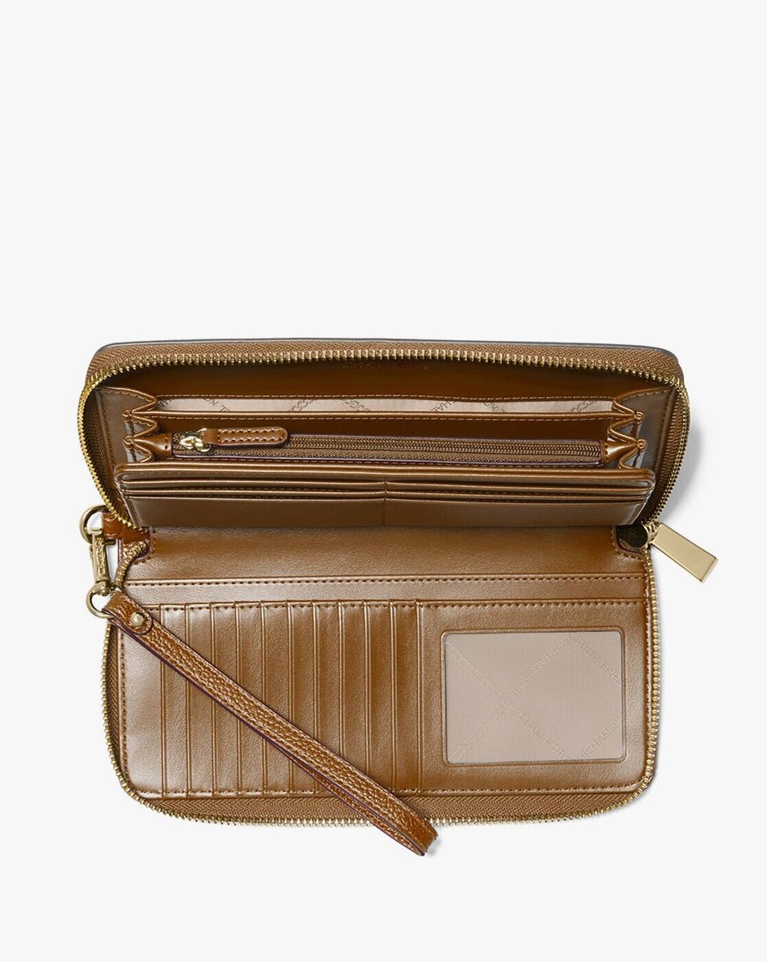 Jet Set Large Saffiano Leather Snap-Front Wallet