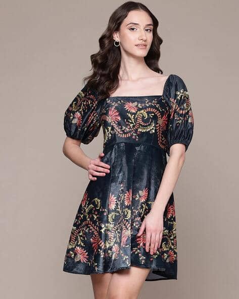 ritu kumar short dresses Buy LABEL RITU KUMAR Itzel Printed Short Dress | Black Color Women