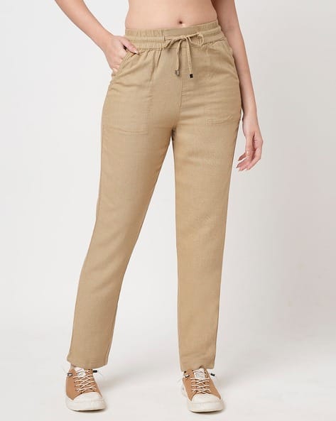 KRAUS Women High-Rise Paper Bag Pants