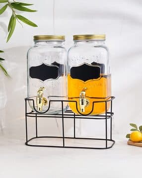 home centre Set of 2 Glass Dispenser with Stand -picture-15