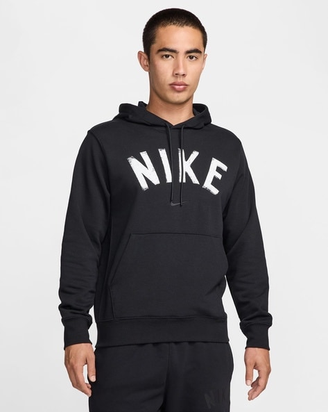 Men Swoosh Logo Print Regular Fit Hoodie