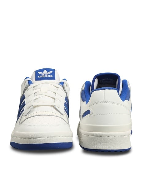 Buy Adidas Originals Forum Low CL Lace-Up Shoes | White \u0026 Blue Color Men |  AJIO LUXE