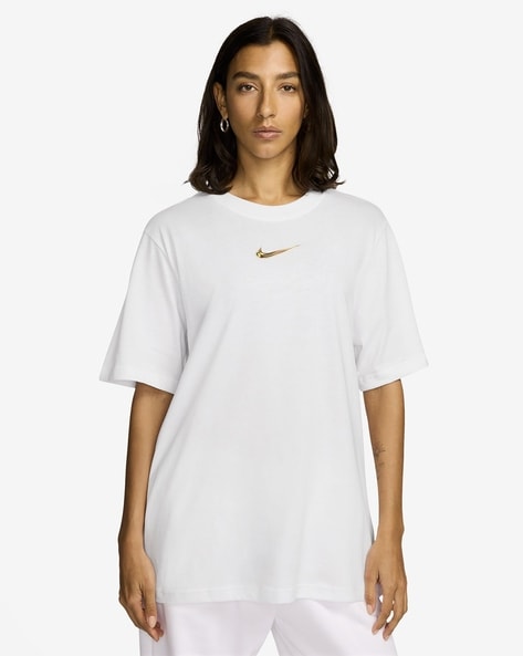 Women Sportswear Graphic Print Regular Fit Round-Neck T-Shirt