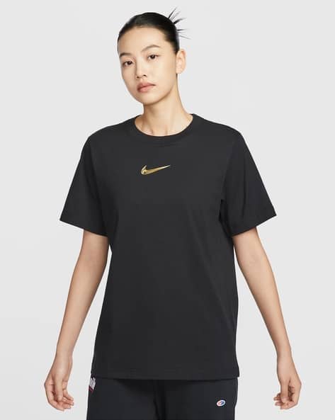 Women Sportswear Graphic Print Regular Fit Crew-Neck T-Shirt