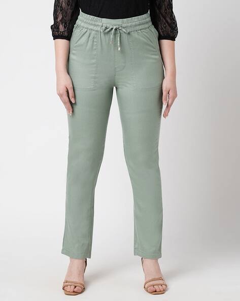 KRAUS Women High-Rise Relaxed Fit Paper Bag Pants