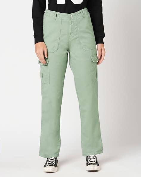 Women Relaxed Fit High-Rise Cargo Pants