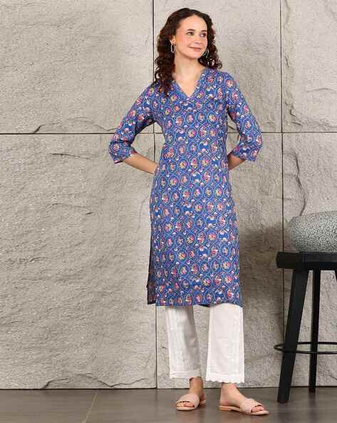 Women Floral Print Straight Kurta