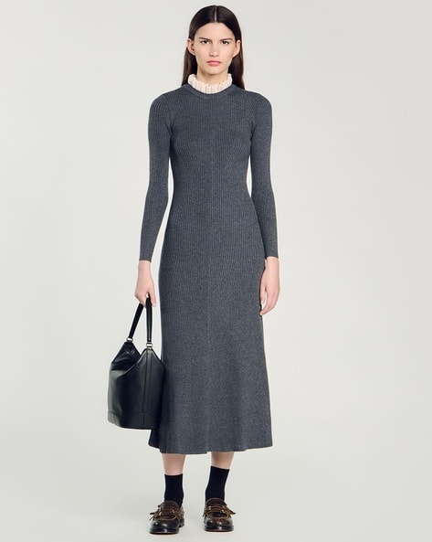casual knitted maxi dress Claire Knit Maxi Dress in Black main image 0