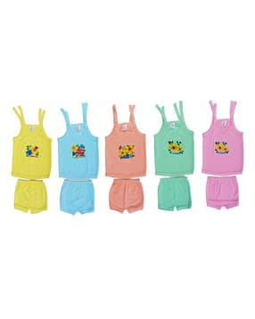 boost baby New Born Baby Pack of 5 Solid Assorted Printed Set-picture-30
