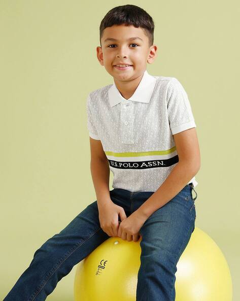 U.S. Polo Assn. Boys Logo Print Regular Fit Polo T-Shirt