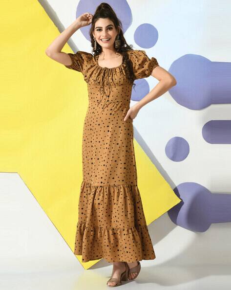 pretty woman brown polka dot dress