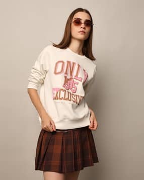 only Women Typographic Print Regular Fit Sweatshirt-picture-47