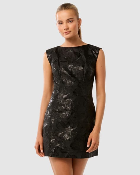Forever New Women Metallic & Glitter Fit & Flared Dress