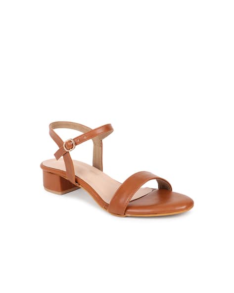 Buy Tan Heeled Sandals for Women by TRASE Online