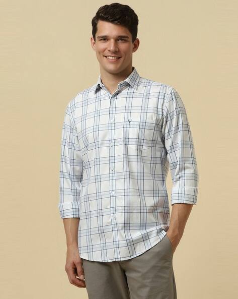 ALLEN SOLLY Men Checked Slim Fit Shirt