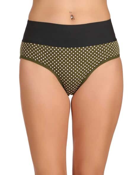 Fashion Comfortz Polka-Dot Print Briefs with Inner Elastic Waistband