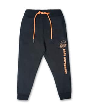 nino togs Boys Typographic Print Joggers with Drawstring Waist-picture-11