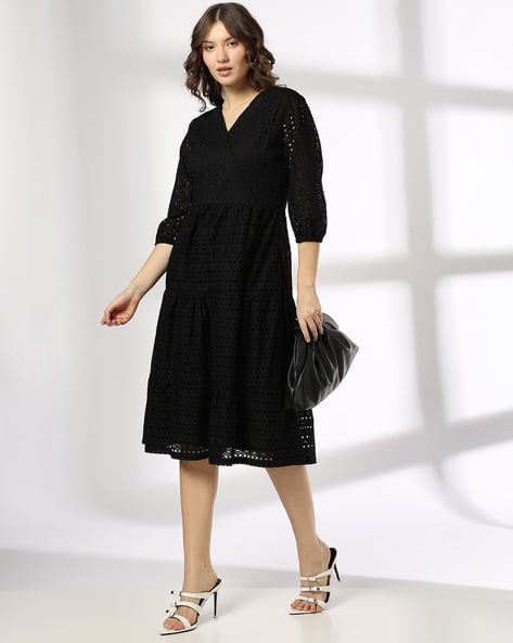 figue black embroidered dress Robe brodee 'Mivilud' noire Black / L main image 0