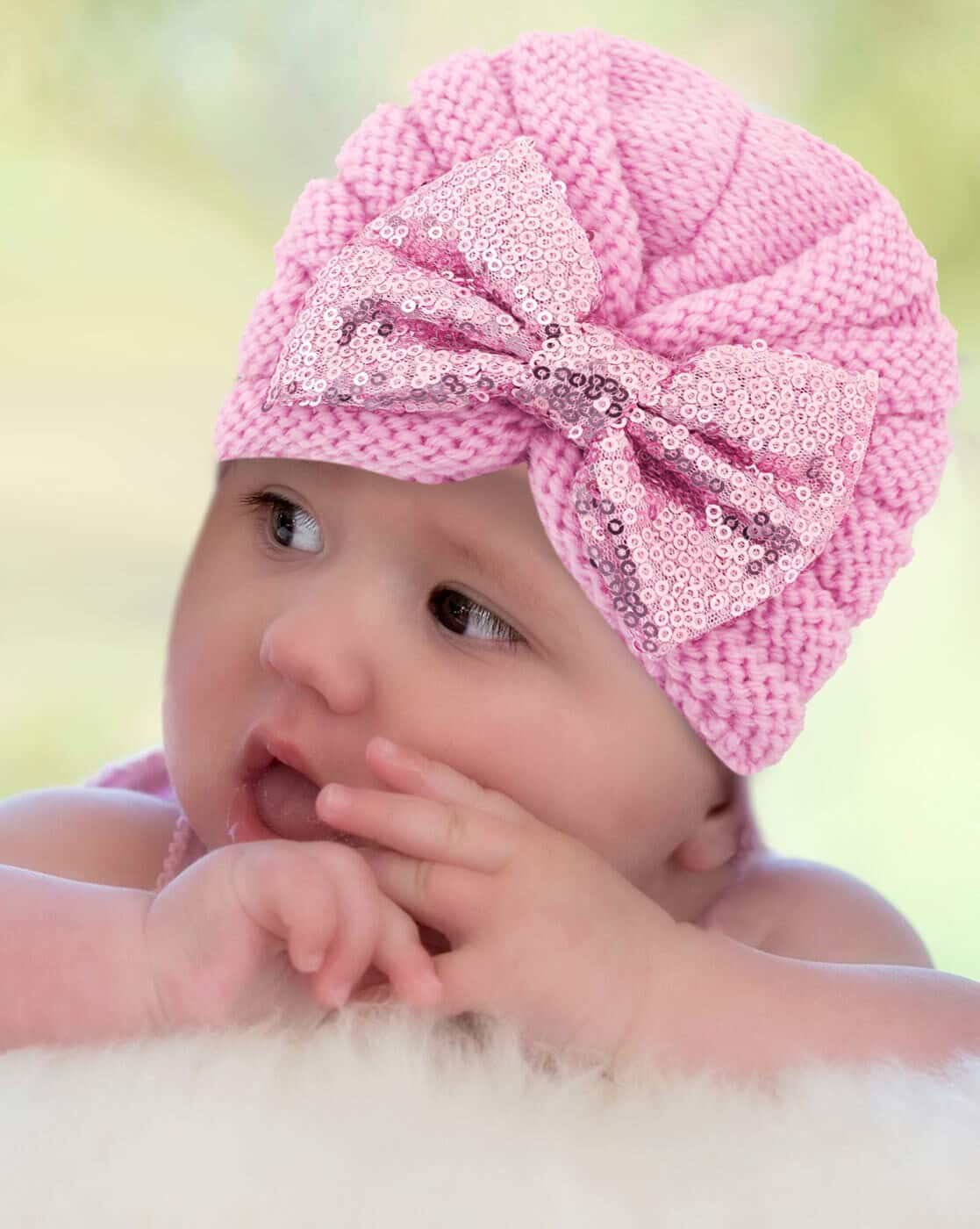 Andmary Baby knit babushka pink ANDMARY Baby knit babushka アンド