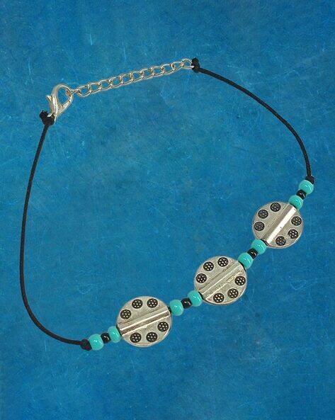 High Trendz Women Silver-Plated Threaded Anklets