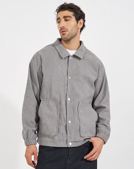 Buy Grey Jackets & Coats for Men by Styli Online | Ajio.com